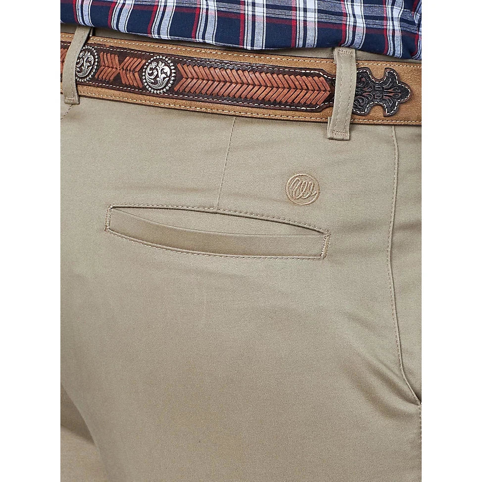 Wrangler Men's Western Casual Flat Front High Rise Relaxed Fit Pants - Khaki