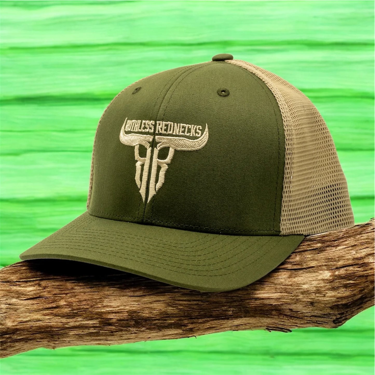Ruthless Rednecks Raw Talent Curved Brim Cap - Moss