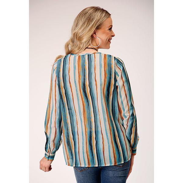 Roper Women's Long Sleeve Serape Print Shirt- Multi