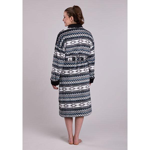 Roper Women's Aztec Printed Robe- Black