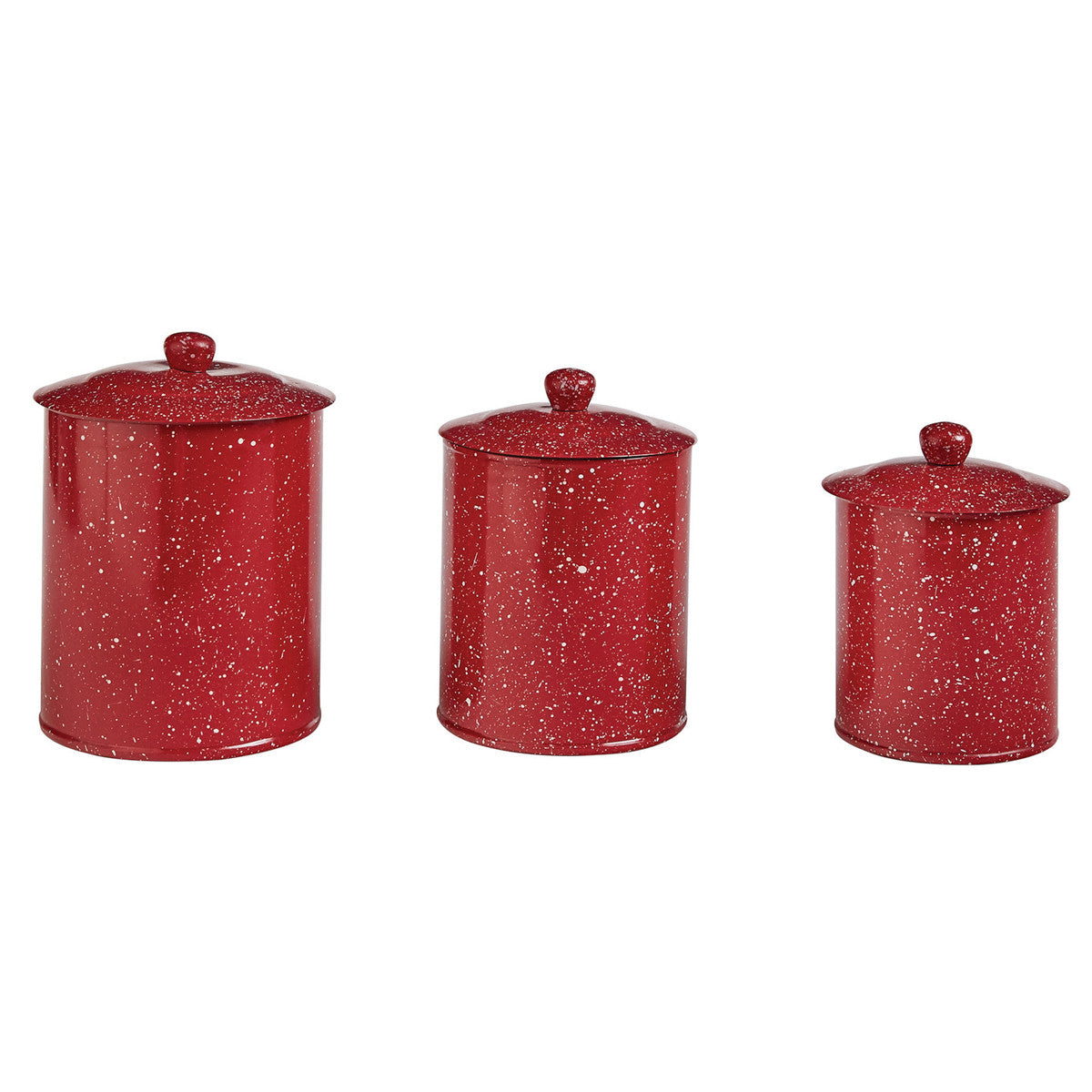 Granite Enamelware Canisters Set - Red