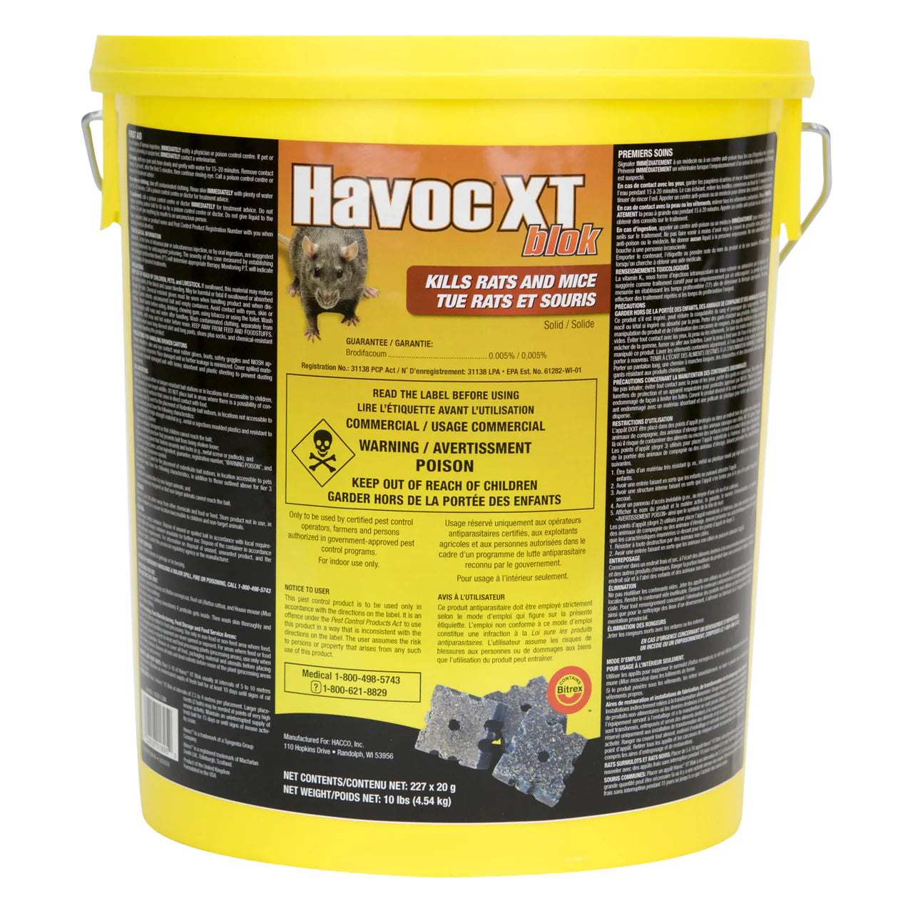 Havoc-XT Rodent Control Block Pail-270x20g