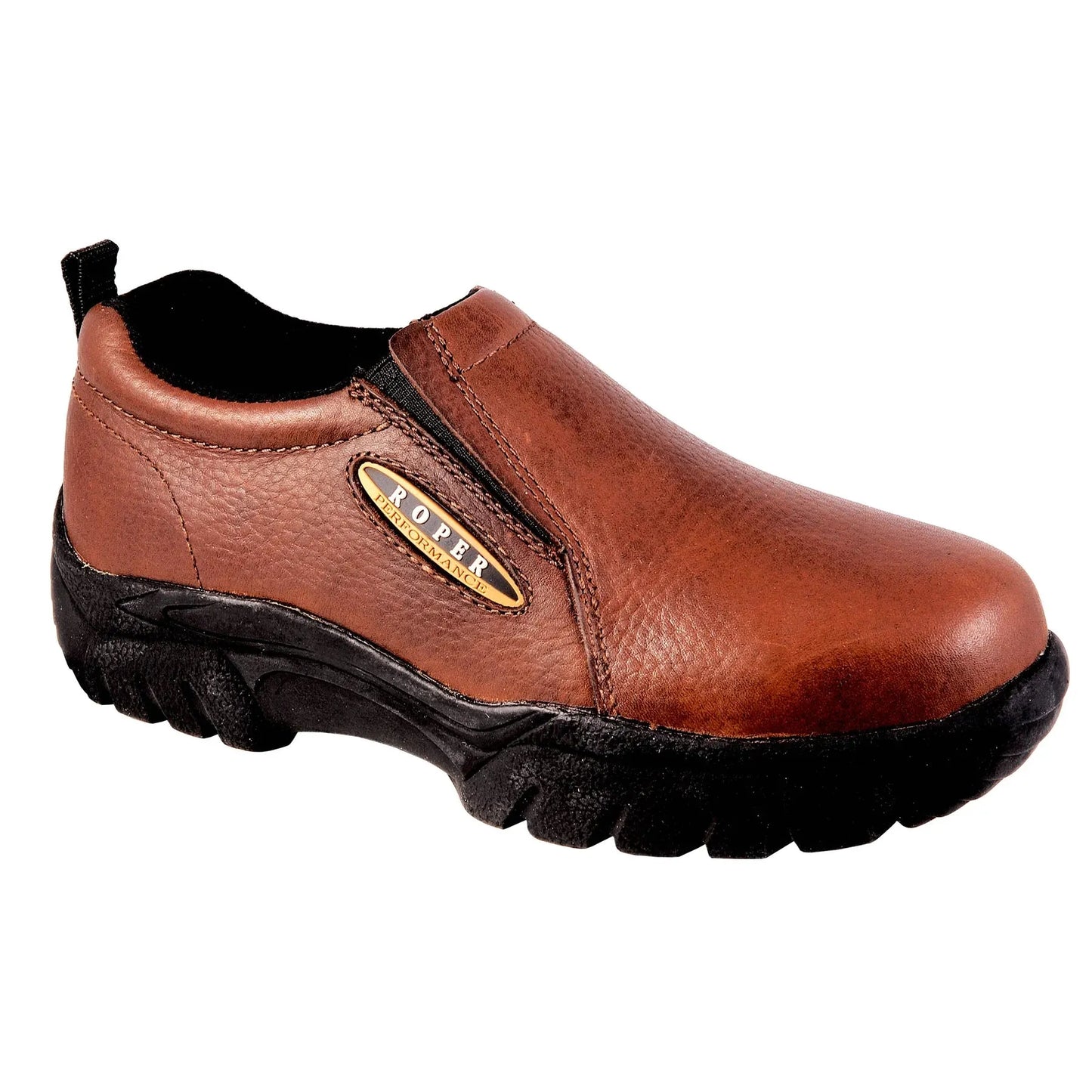 Roper Women's Performance Slip On Tumbled Leather Shoe- Bay Brown