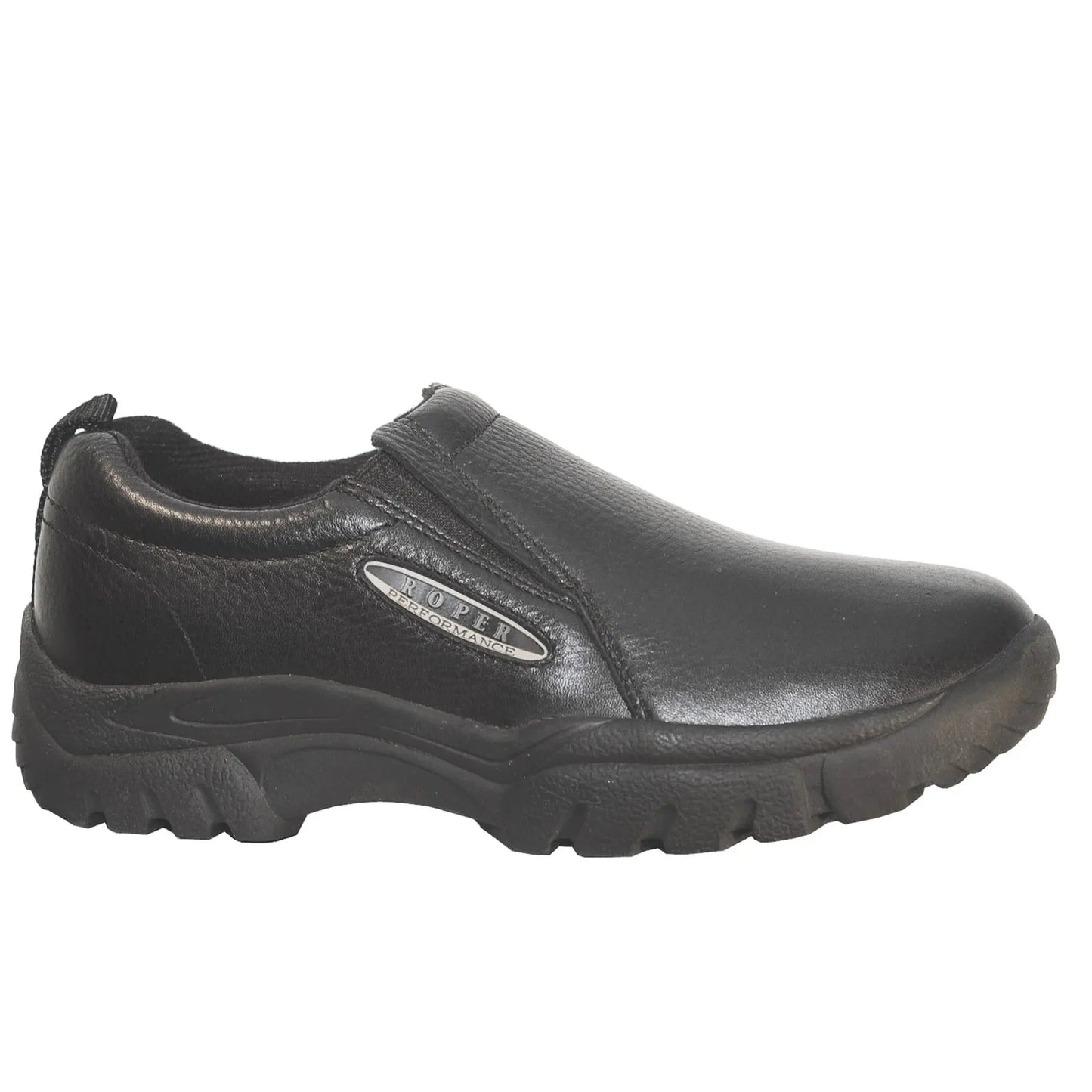 Roper Men's Performance Slip On Tumbled Leather Shoes- Black