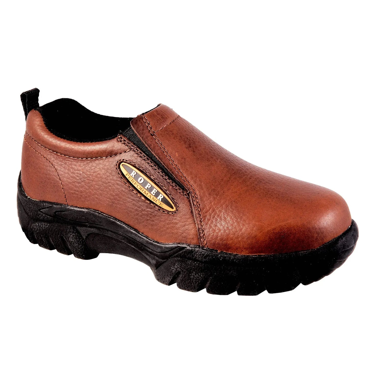 Roper Men's Performance Slip On Tumbled Leather Shoes- Brown