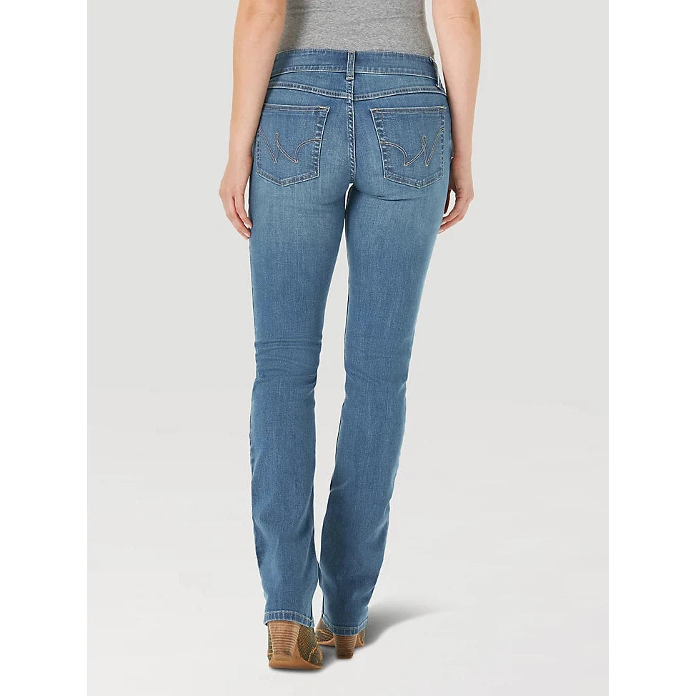 Wrangler Women's Essential Mid Rise Straight Jeans - Briana