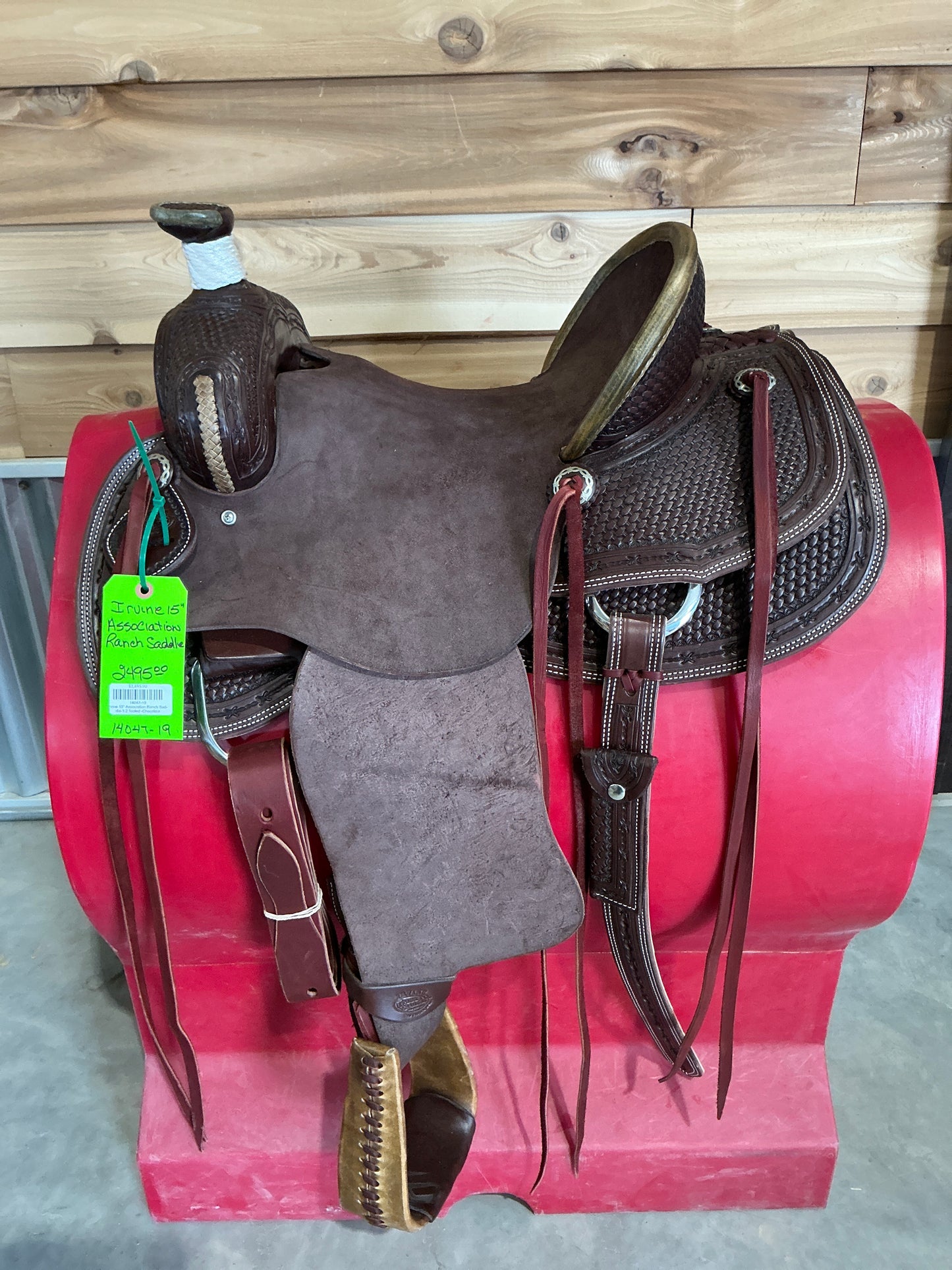 Irvine 15" Association Ranch Saddle-1/2 Tooled -Chocolate