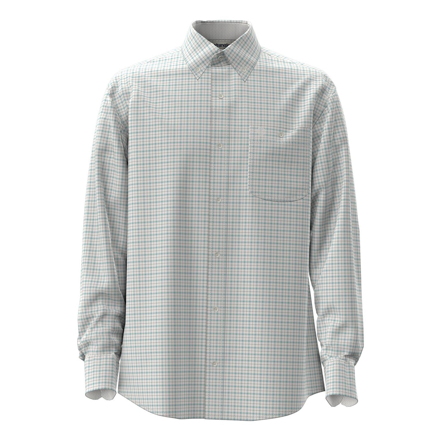 Wrangler Men's Wrangler George Strait Collection 1 Pocket LS Shirt - White/Nile Blue