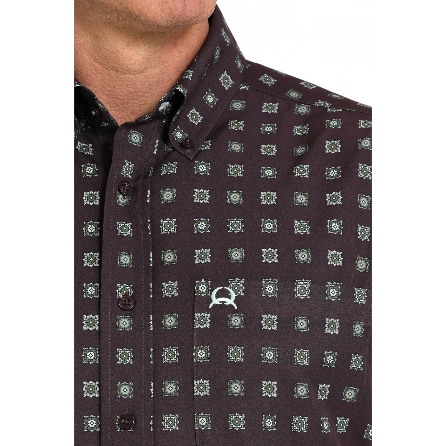 Cinch Men's Short Sleeve Print Arenaflex Shirt 725 - Purple