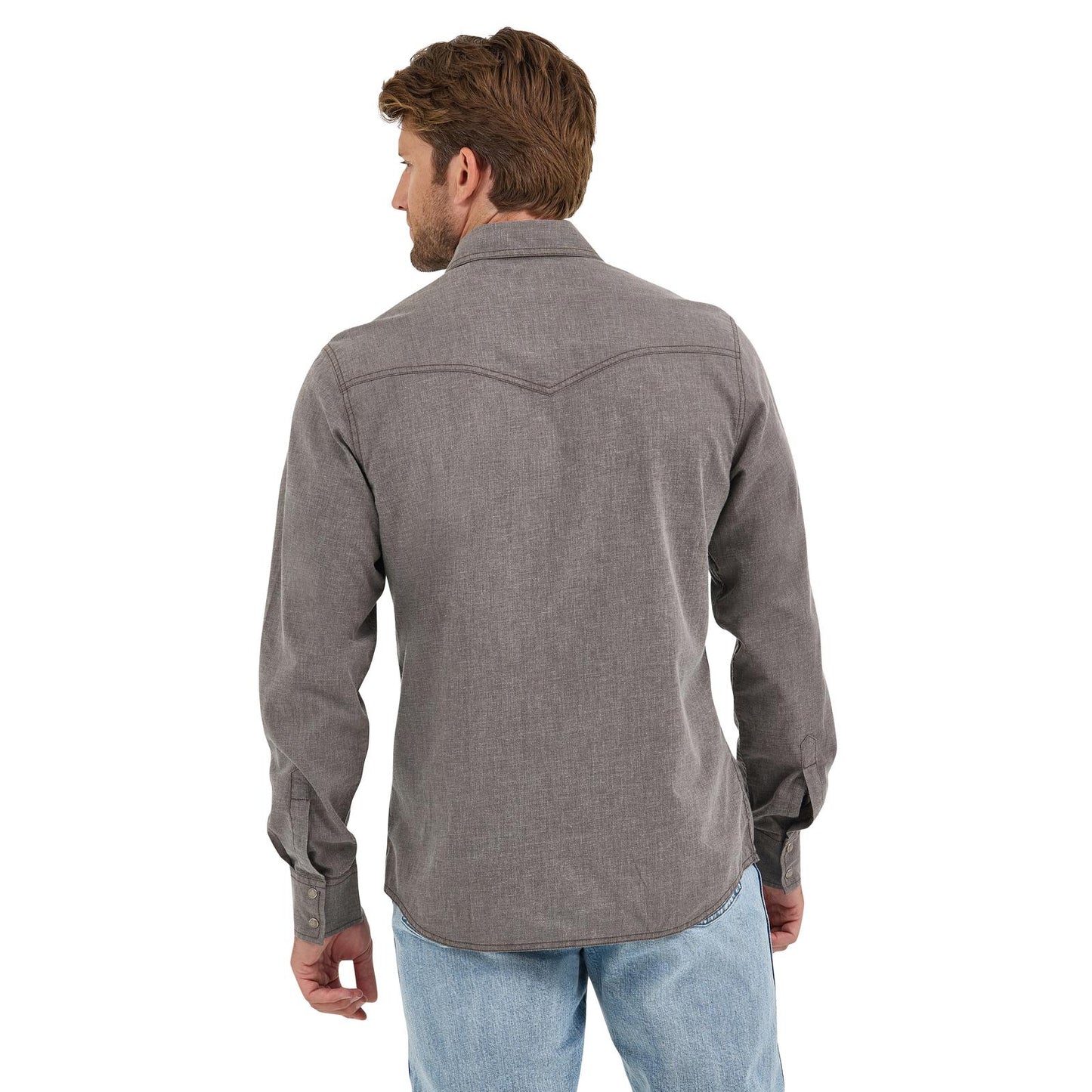 Wrangler Men's Wrangler Retro Modern Fit Premium Long Sleeve Shirt - Brown