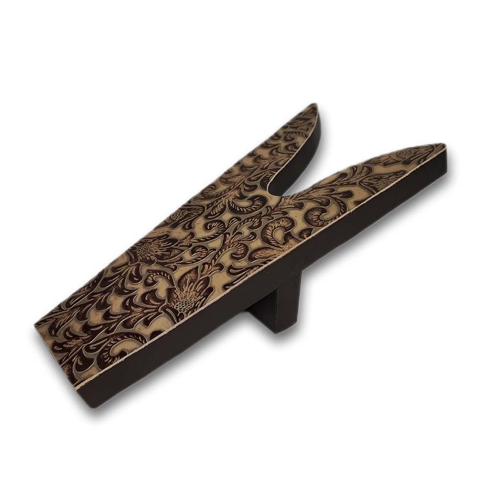 D2W Trading Embossed Leather Boot Jack-Floral Tan