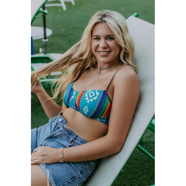 Merigold Kiss Aztek Serape Bathing Suit Top - Multi