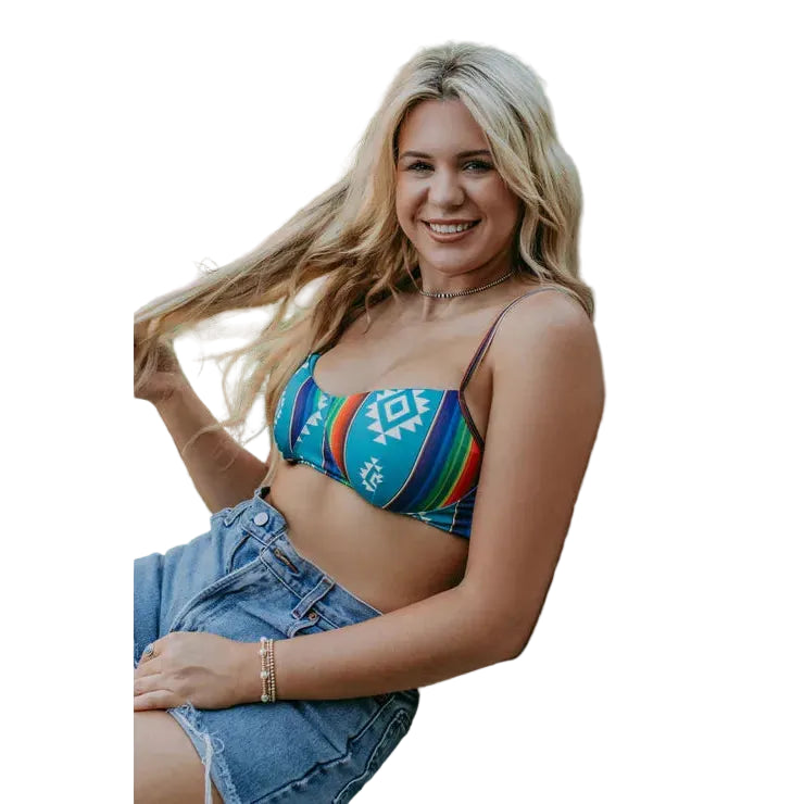 Merigold Kiss Aztek Serape Bathing Suit Top - Multi