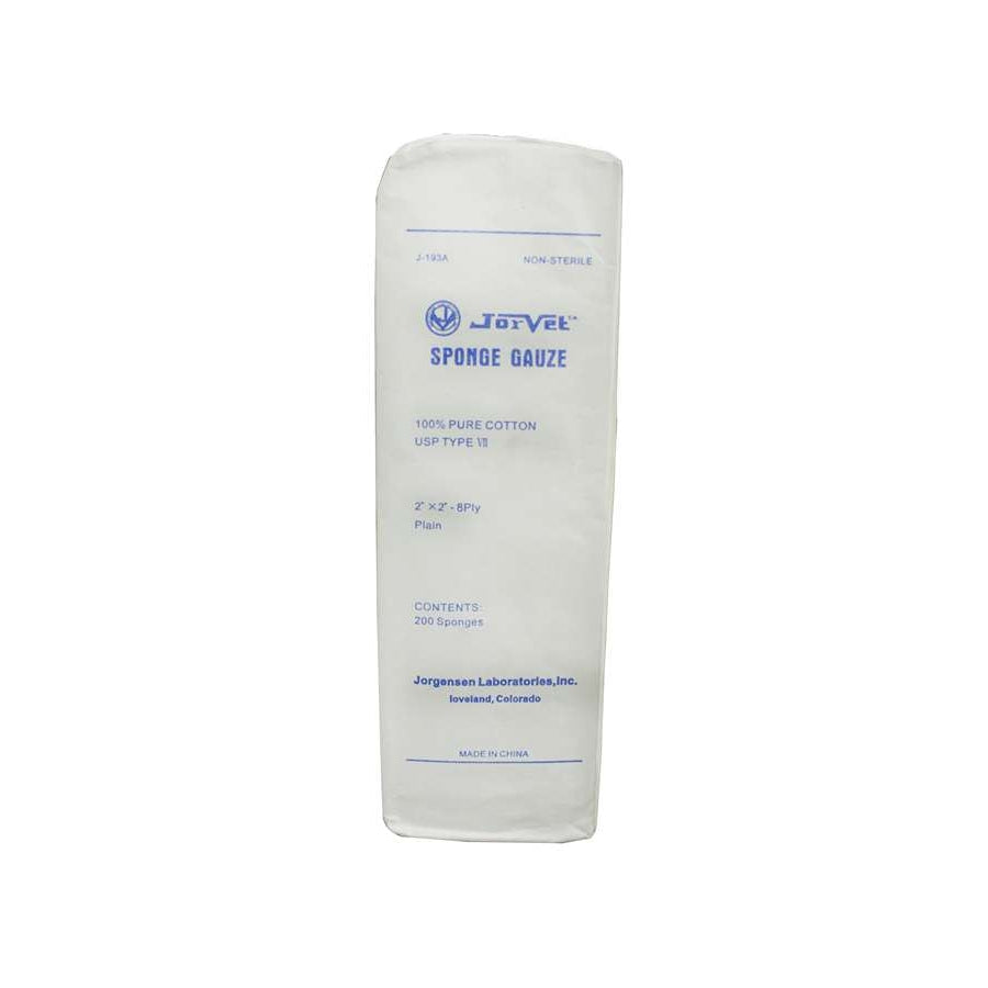 JorVet Sponge Gauze 2"X2" 8 ply (200)