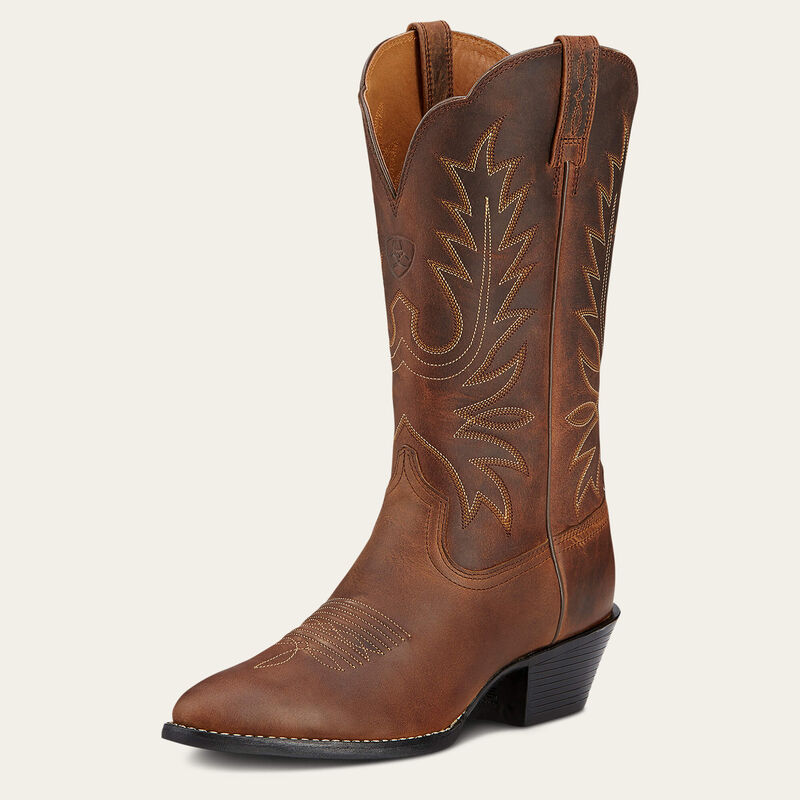 Ariat Women's Heritage Round Toe Western Boots - Distressed Brown