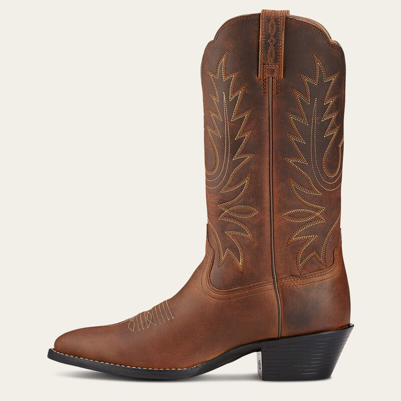 Ariat Women's Heritage Round Toe Western Boots - Distressed Brown