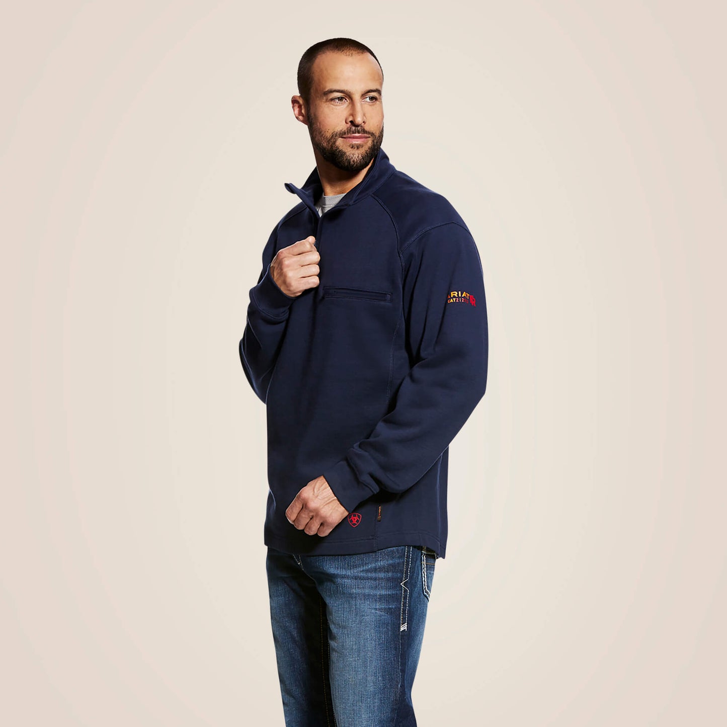 Ariat Men's Fire Resistant REV 1/4 Zip Top - Navy