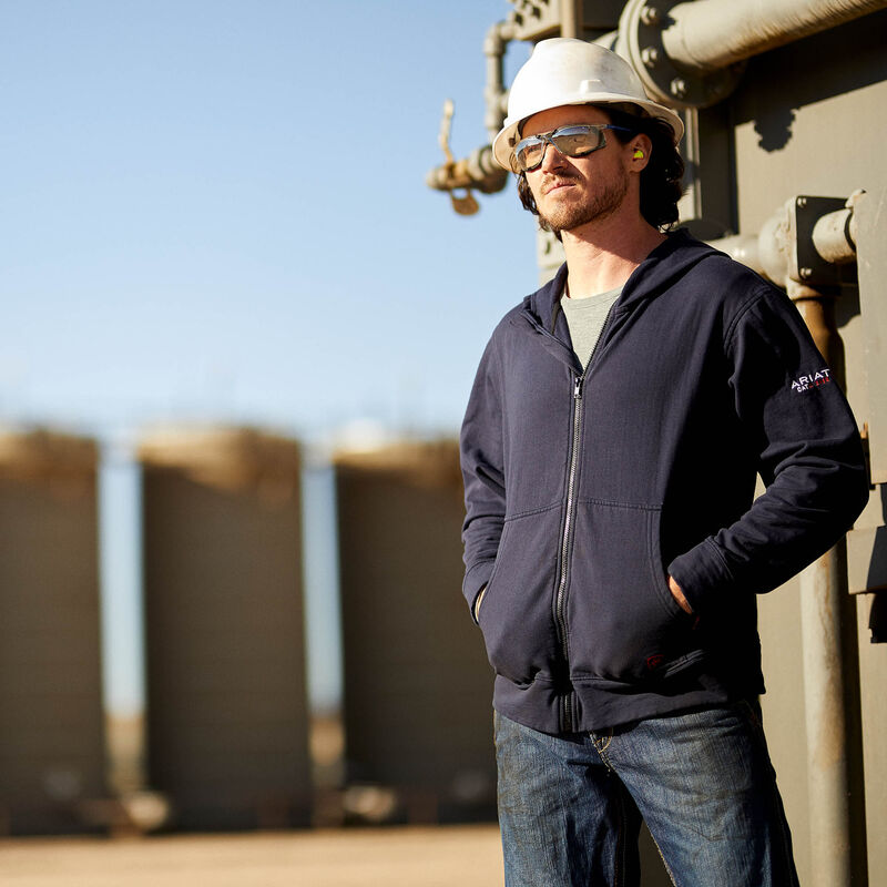 Ariat Men's Fire Resistant DuraStretch Full Zip Hoodie - Navy