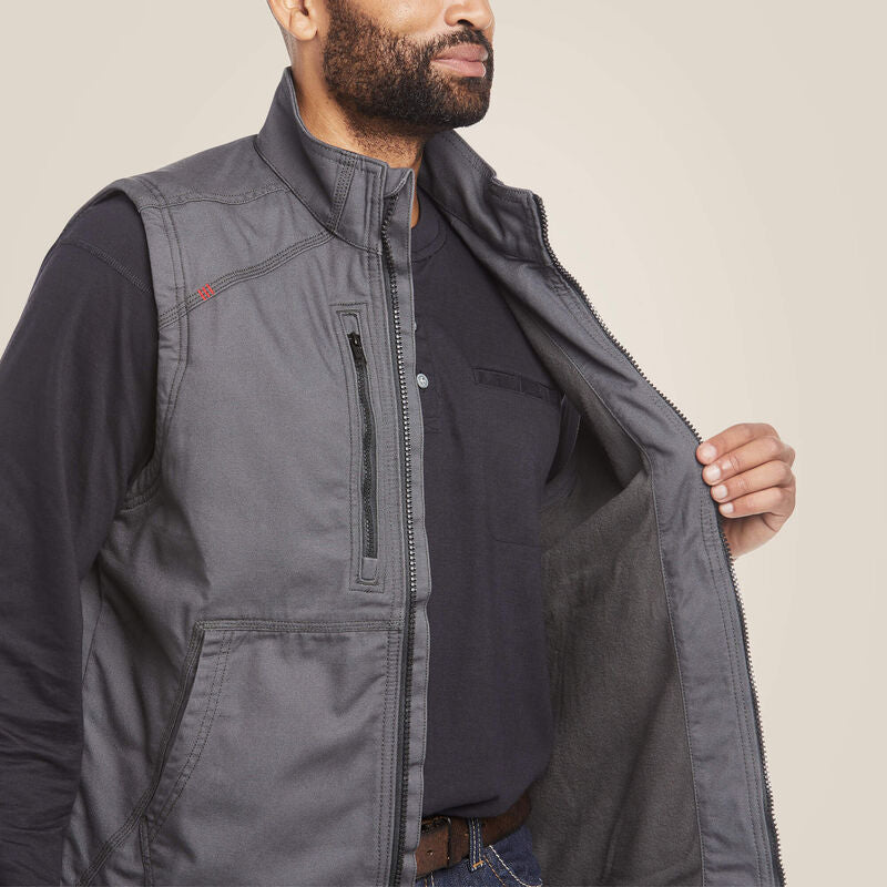 Ariat Men's FR DuraLight Stretch Canvas Vest Iron Grey