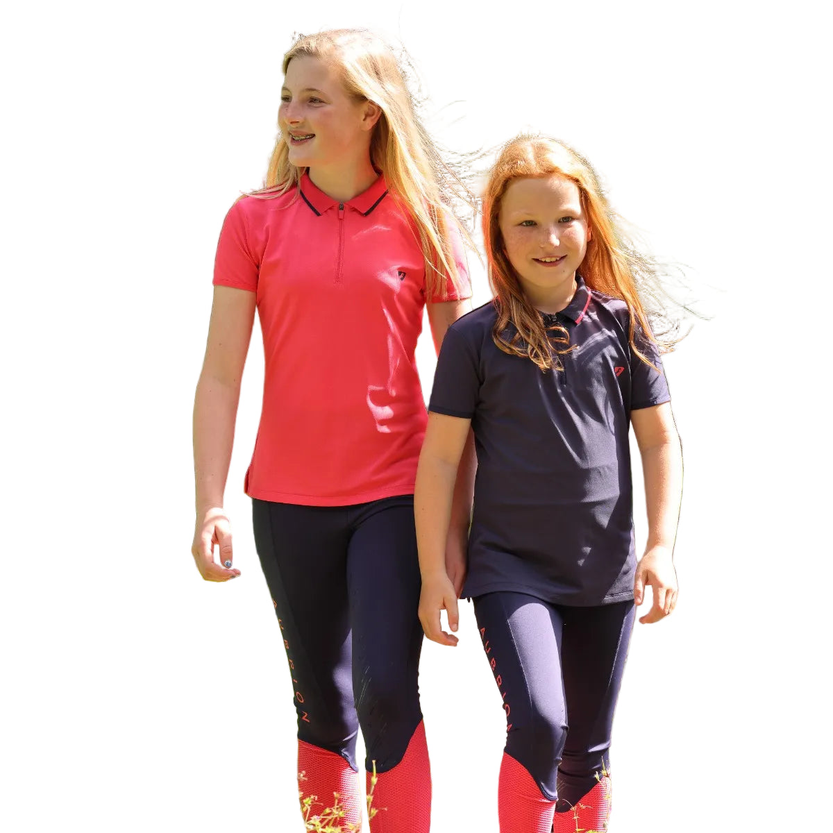 Aubrion Poise Tech Short Sleeve Polo Shirt - Young Rider - Navy