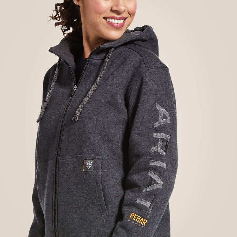 Ariat Women's Rebar All Weather Full Zip Hoodie - Charcoal Heather