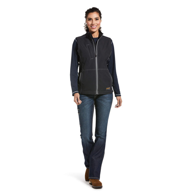 Ariat Womens Rebar Stretch Canvas Softshell Vest Black