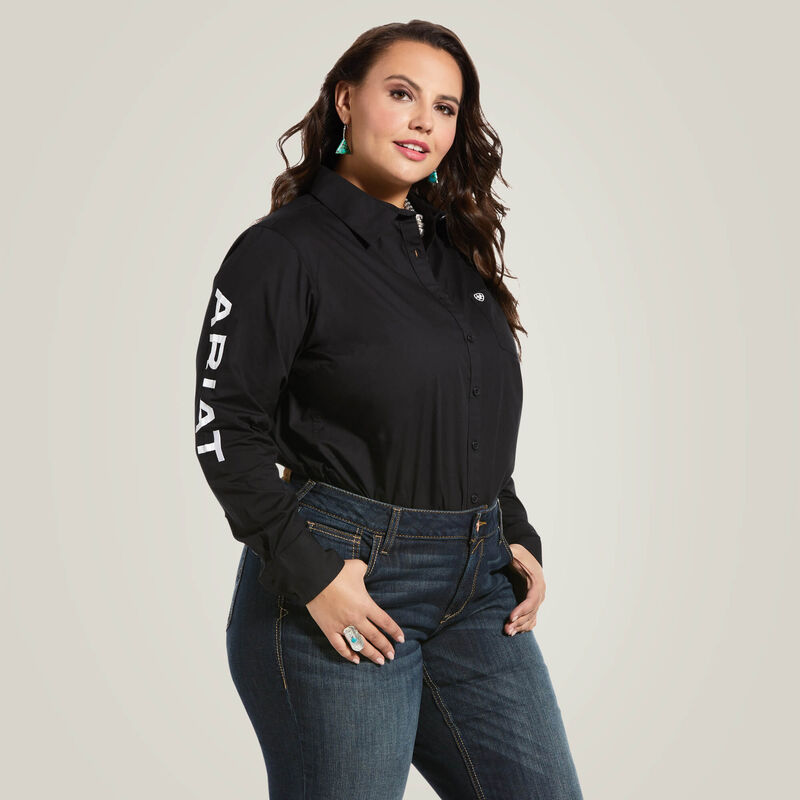 Ariat Women's Wrinkle Resist Team Kirby Stretch Shirt - Black