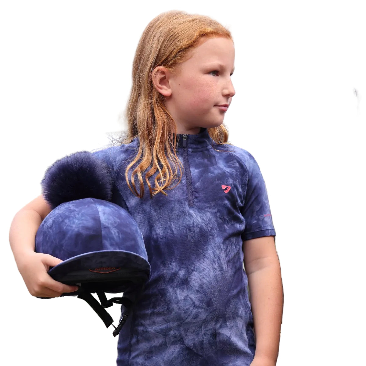 Aubrion Revive Short Sleeve Sun Shirt - Young Rider - Navy Tie Dye