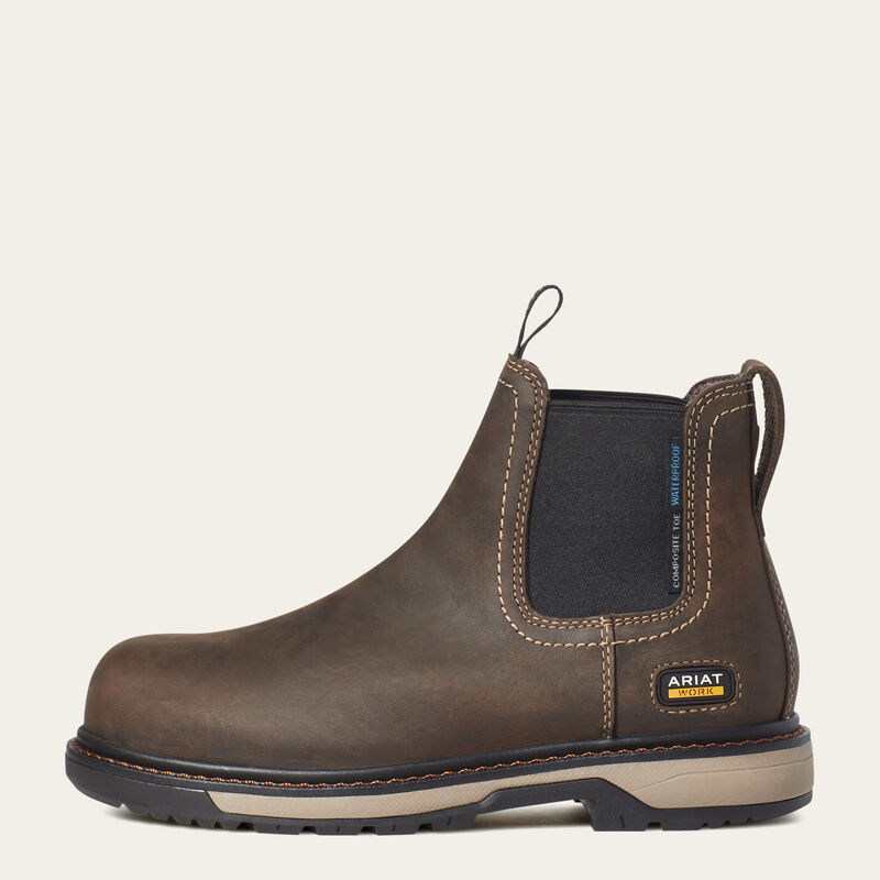 Ariat Women's Riveter Chelsea CSA Waterproof Composite Toe Work Boot - Dark Brown