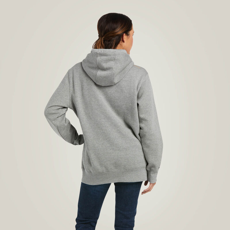 Ariat Womens Rebar Graphic Hood - Heather Grey