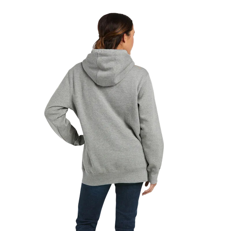Ariat Womens Rebar Graphic Hood - Heather Grey