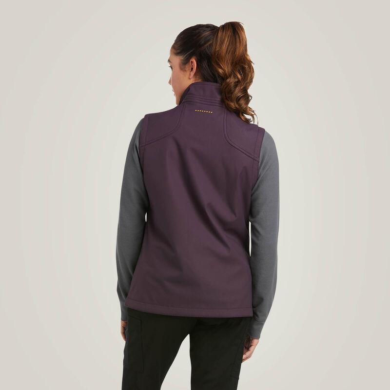 Ariat Women's Rebar Stretch Canvas Softshell Vest Plum Perfect