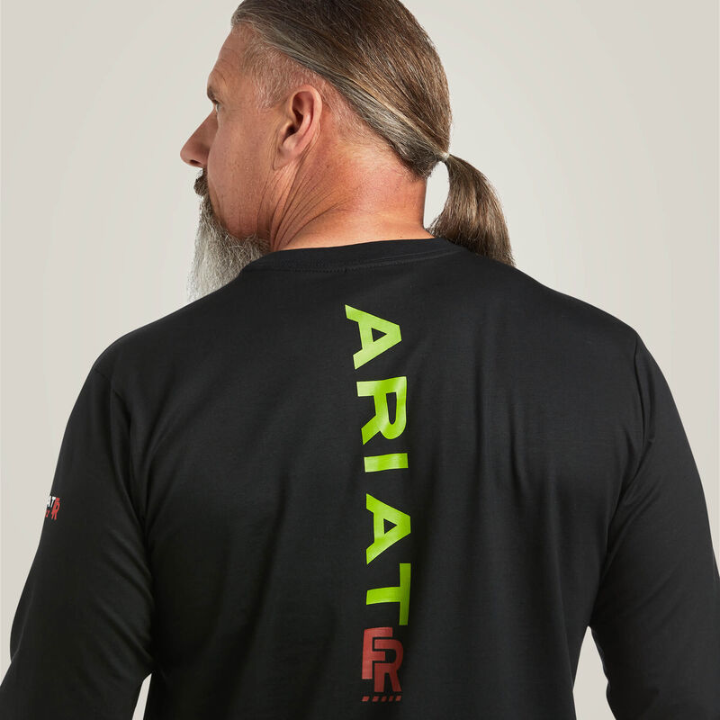 Ariat Men's FR Stretch Logo T-Shirt Black/Lime