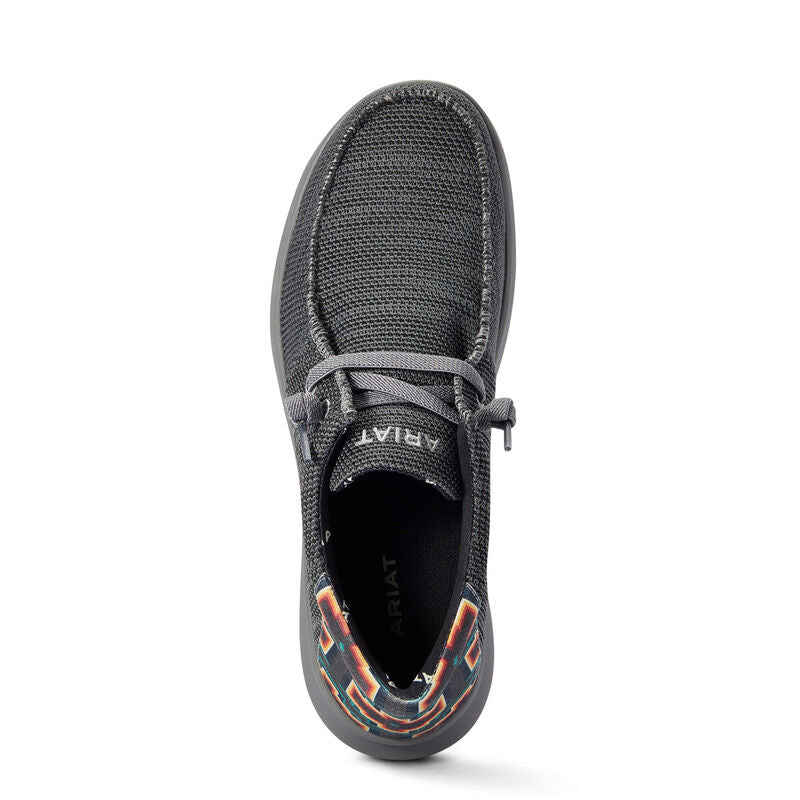 Ariat Men's Hilo Stretch Lace Heather Charcoal/Turquoise Aztec