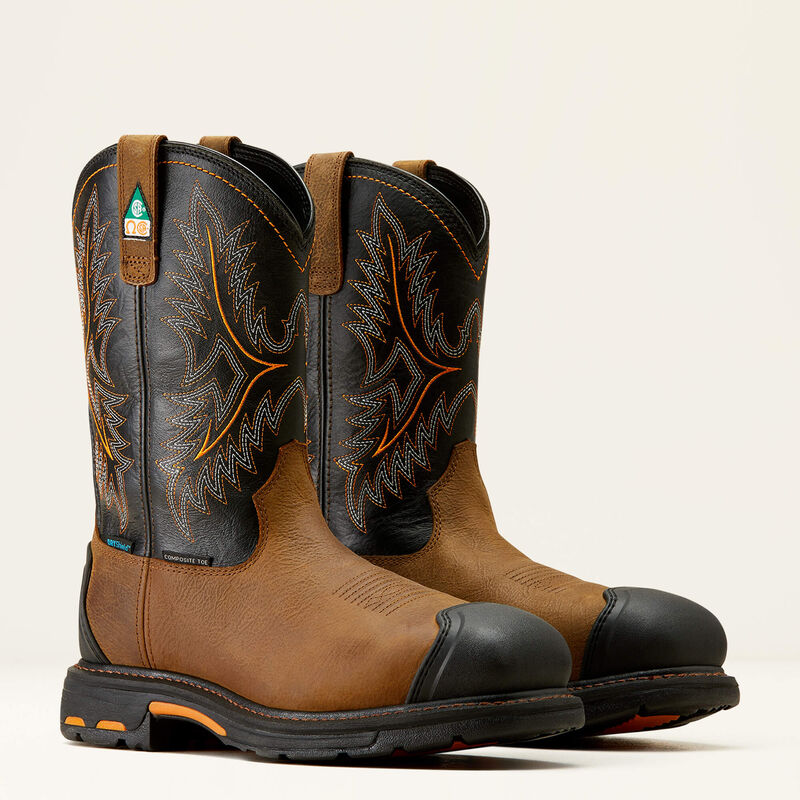 Safety toe work boots top