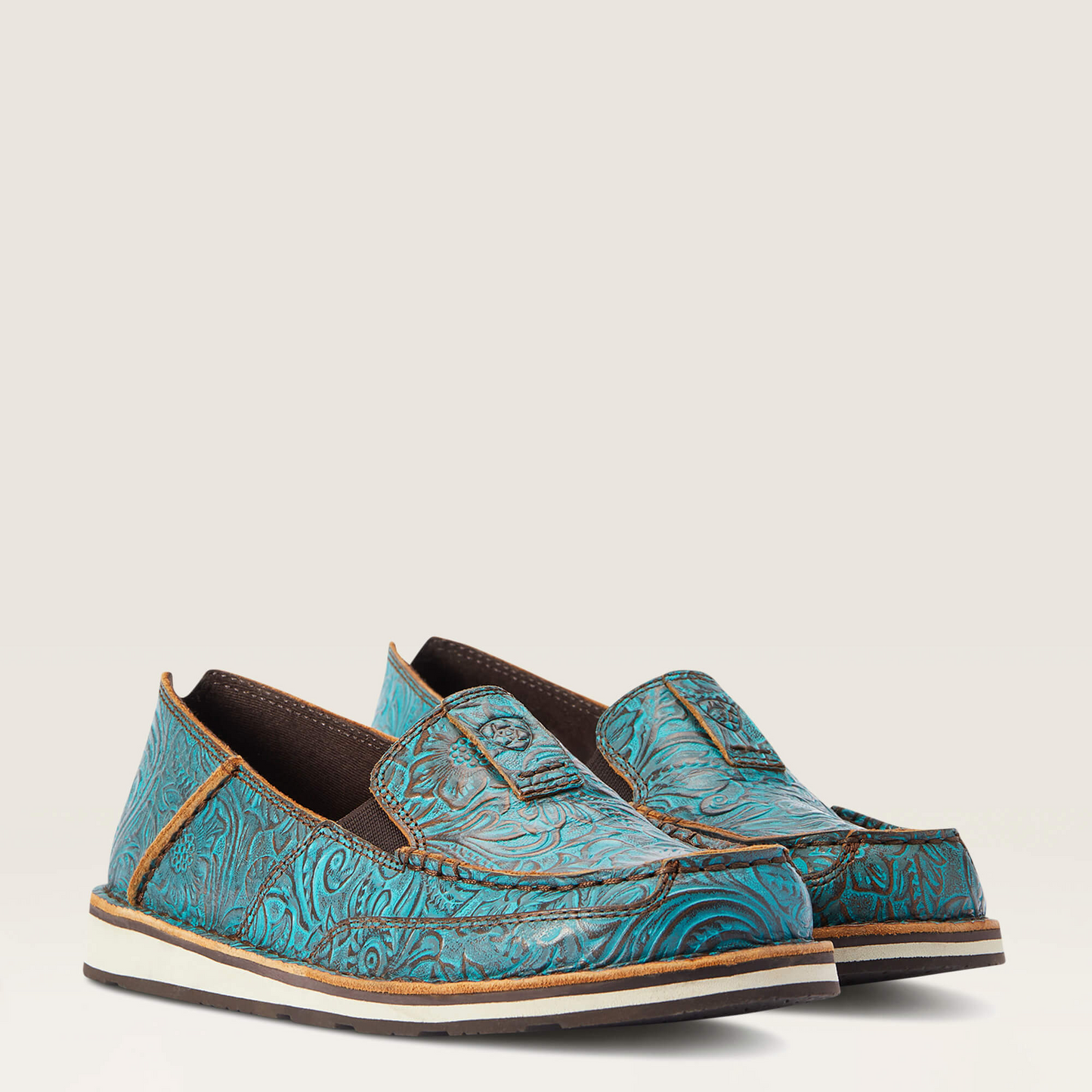 Ariat Women's Cruiser Shoes - Brushed Turquoise Floral Embossed