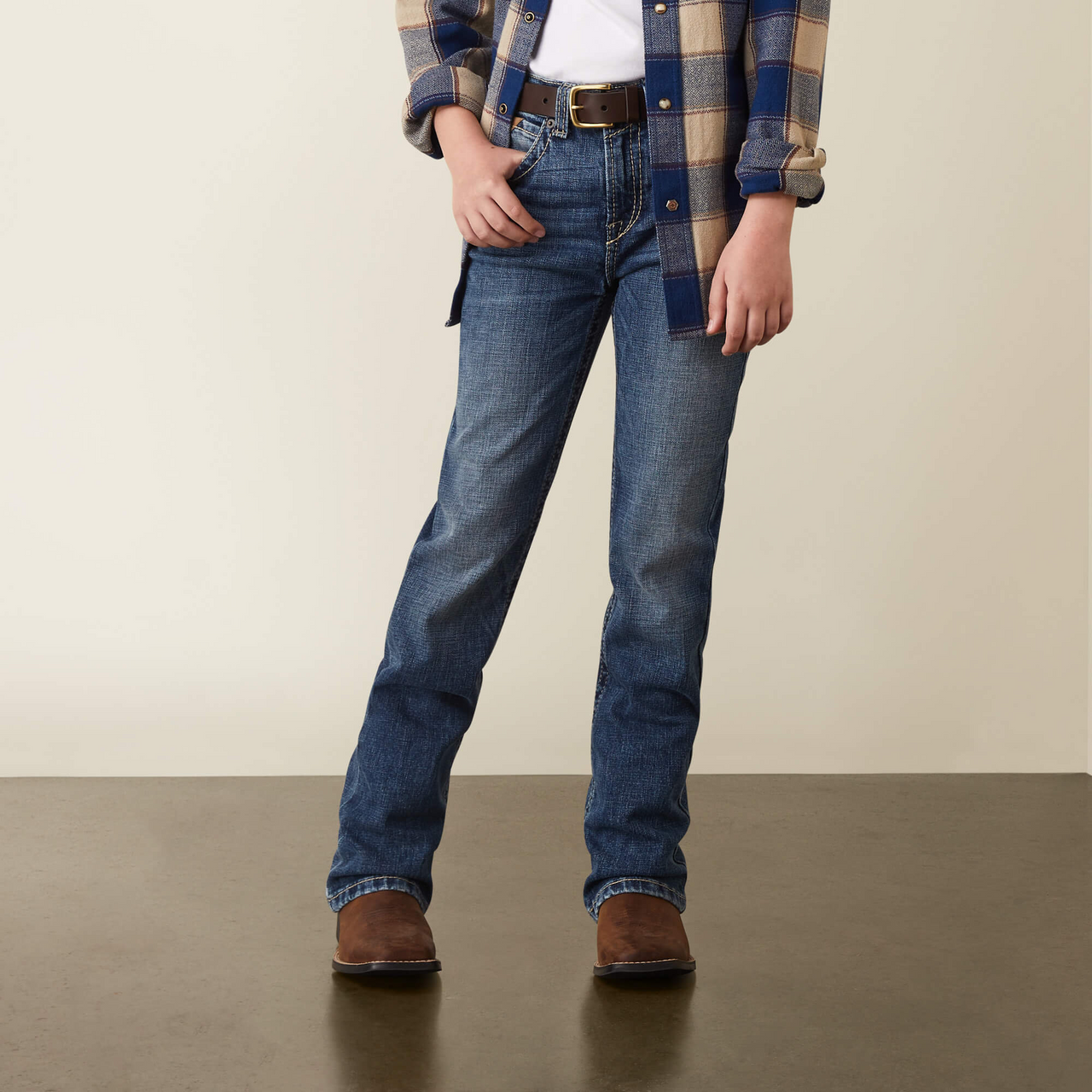 **Ariat Boy's B4 Relaxed Graystill Boot Cut Jeans - Nelson