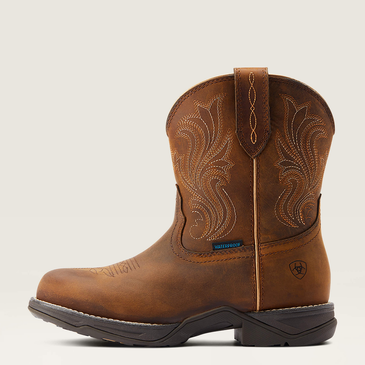 Ariat Women's Anthem Round Toe Shortie Waterproof Western Boots - Glazed Brown