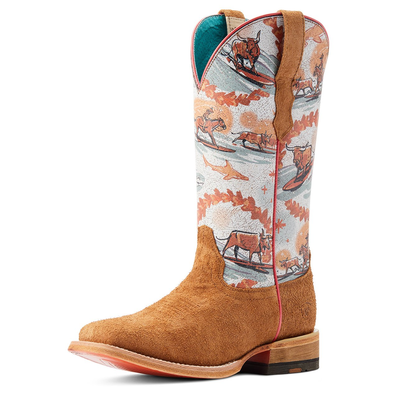 **Ariat Women's Frontier Western Aloha Boots - Rusty Roughout