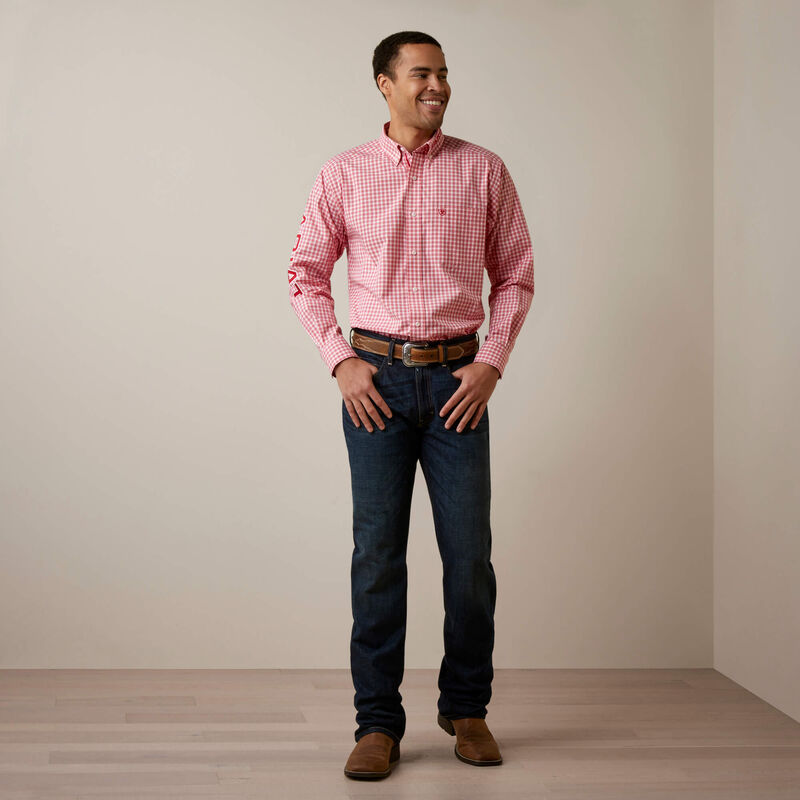 Ariat Pro Series Team Dustin Classic Fit Shirt- Red