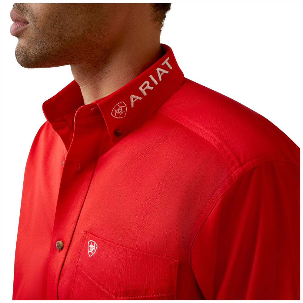 Ariat Men's Team Logo Twill Classic Button Down Long Sleeve Shirt - Poppy Red