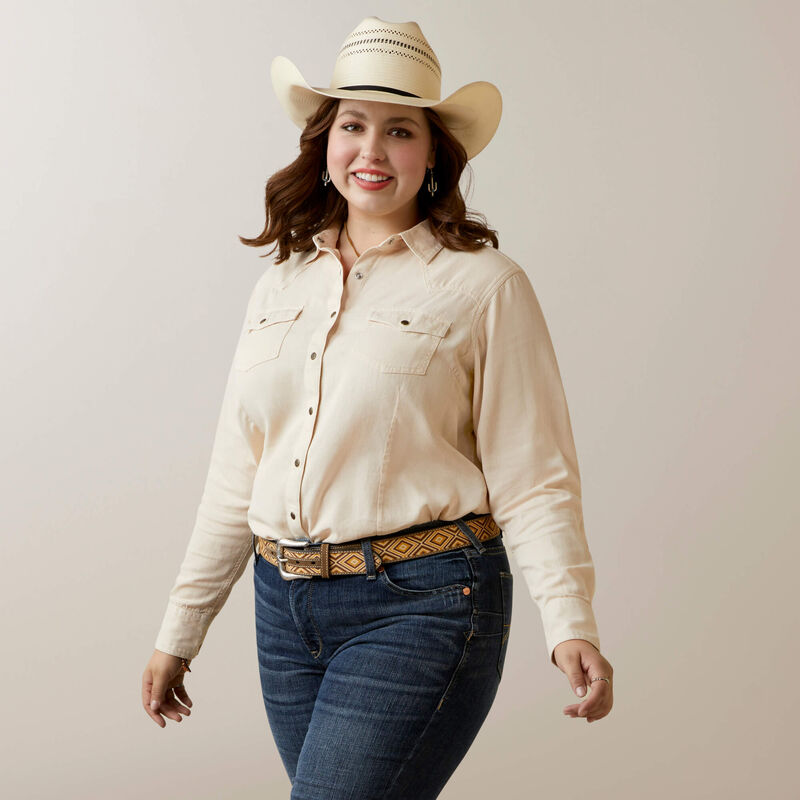 Ariat Women's REAL Jurlington Snap Shirt  - Sandshell