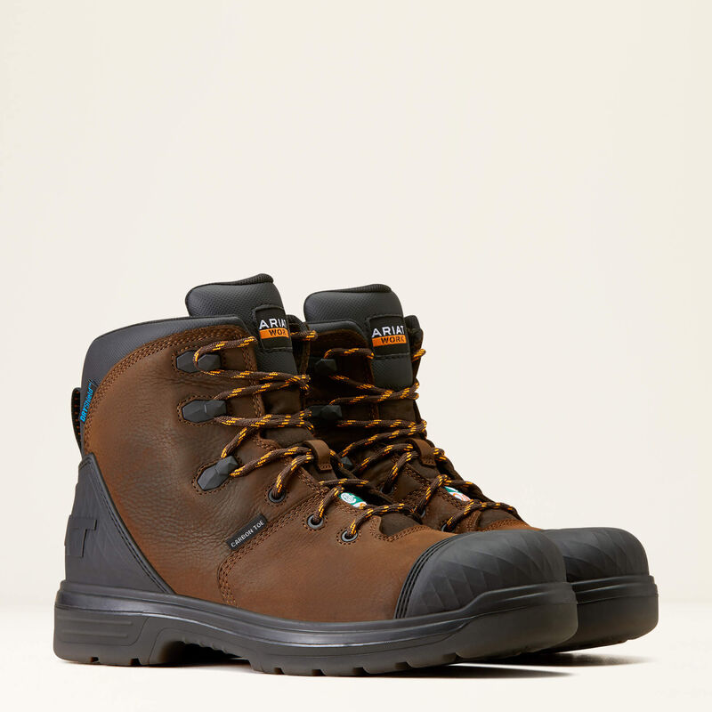 Ariat Men's Turbo Outlaw 6" CSA Waterproof Carbon Toe Work Boots - Rich Brown