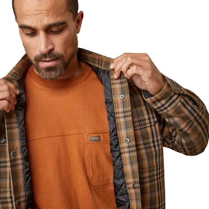 Ariat Men's Rebar Flannel Insulated Shirt Jacket Wren Plaid - Irvine Tack & Western Wear