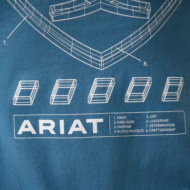 Ariat Men's Rebar Workman Blueprint Long Sleeve Shirt - Indian Teal