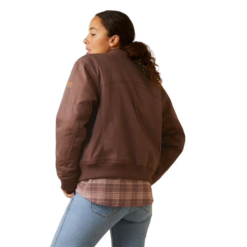 Ariat Women's Rebar DuraCanvas Bomber Jacket - Peppercorn