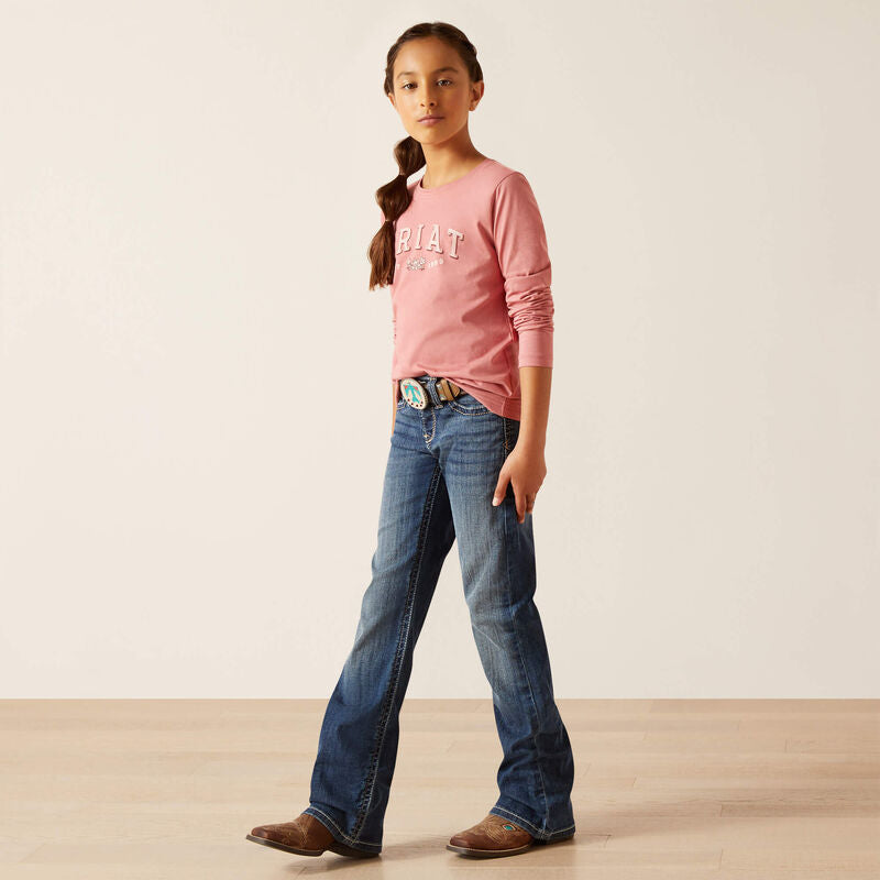Ariat Girl's Flora Shirt - Dusty Rose
