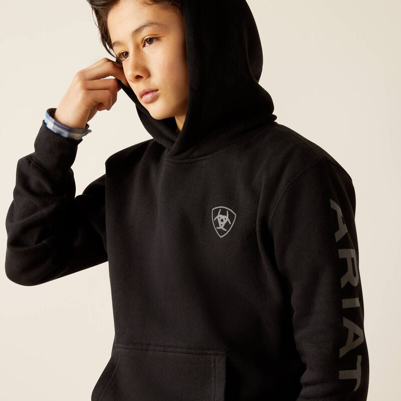 Ariat Boy's Logo Hoodie - Black