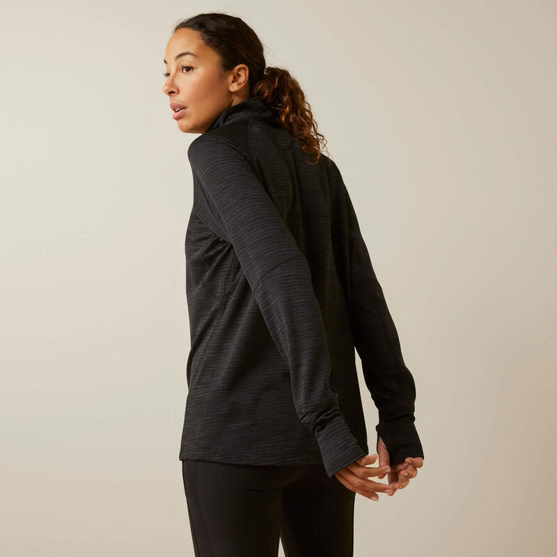 Ariat Women's Rebar Gridwork Baselayer 1/4 Zip T-Shirt - Black