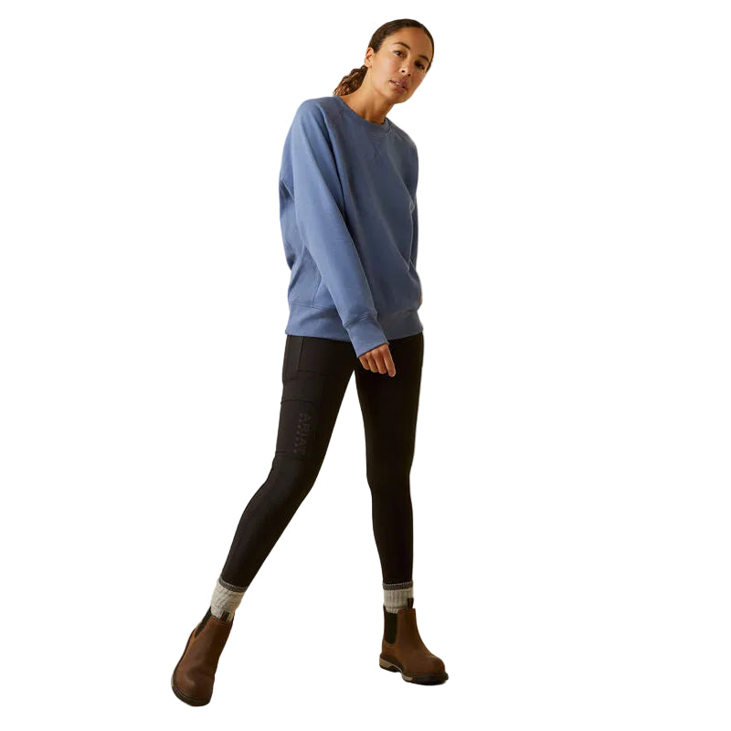 Ariat Women's Rebar Workman Washed Fleece Sweatshirt - Bjou Blue Heather